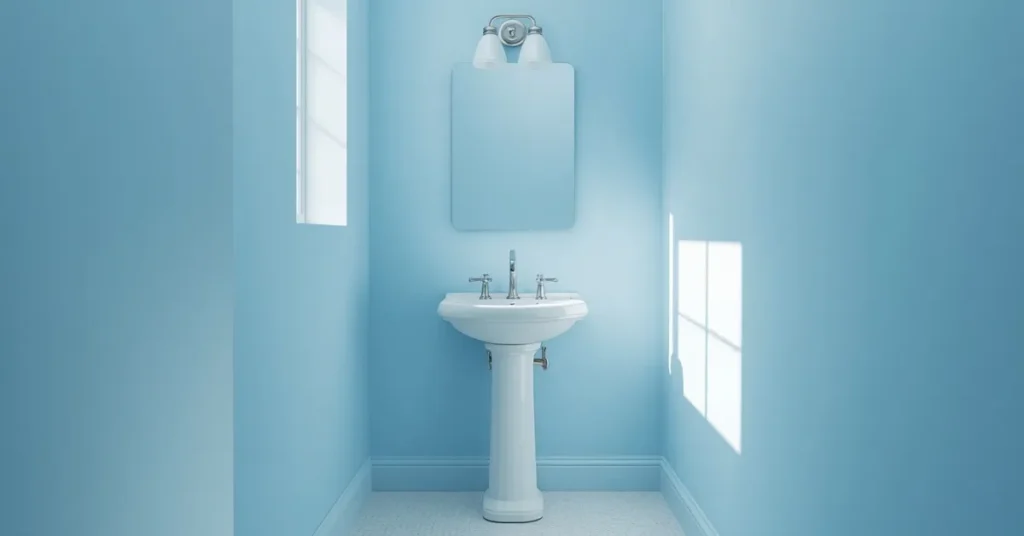 Small Bathroom Color Scheme in Light Blue