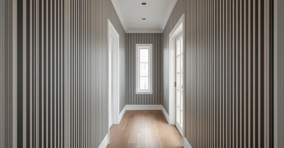Small Entryway Wallpaper Ideas With Vertical Lines