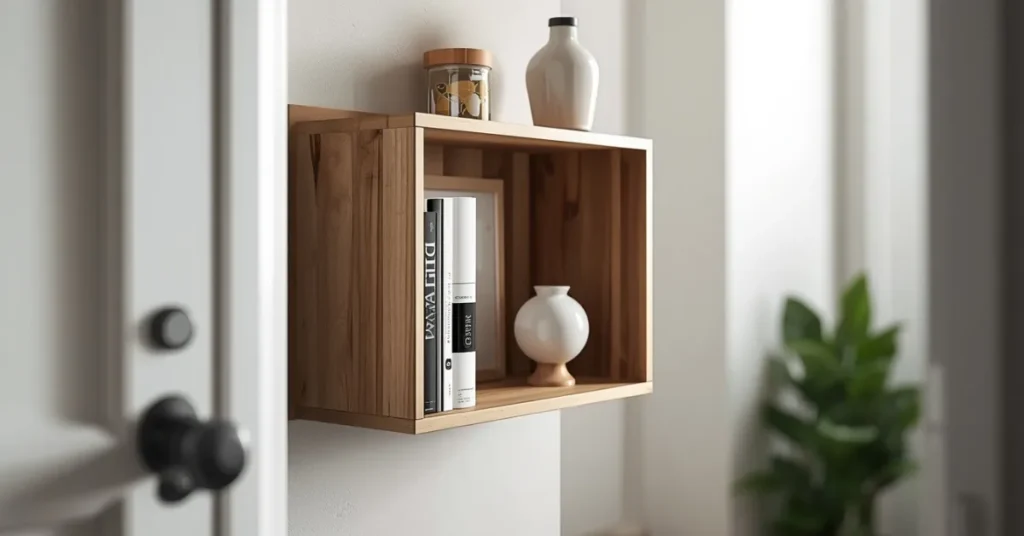 Small Space Entryway with a Fold-Down Shelf