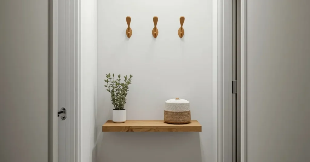 Small Space Entryway with Wall Hooks