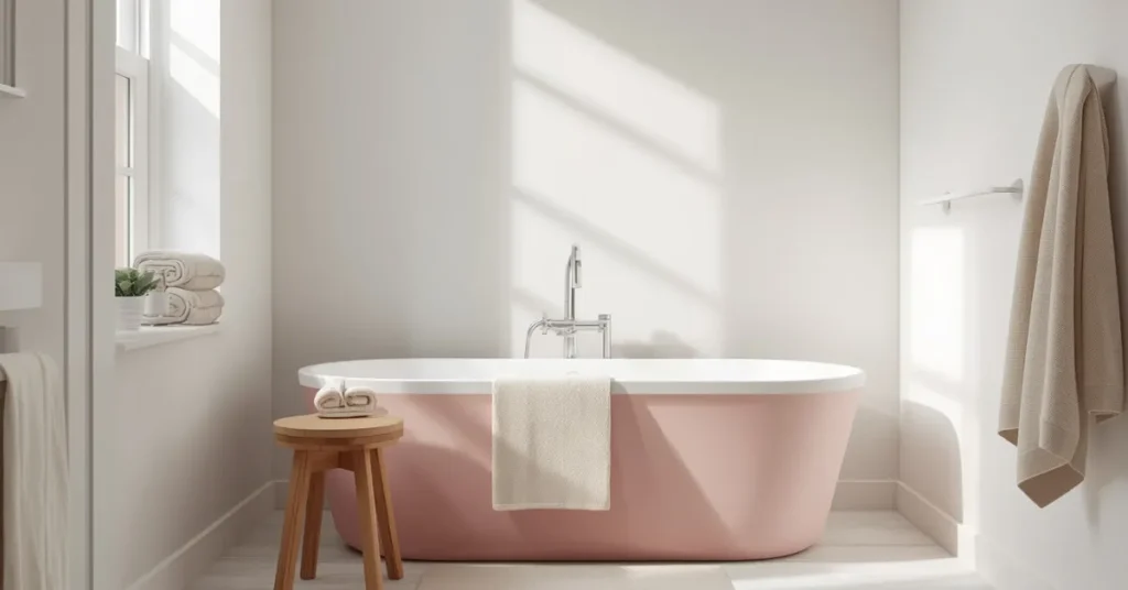 Soft Blush Pink for a Calm Bathroom