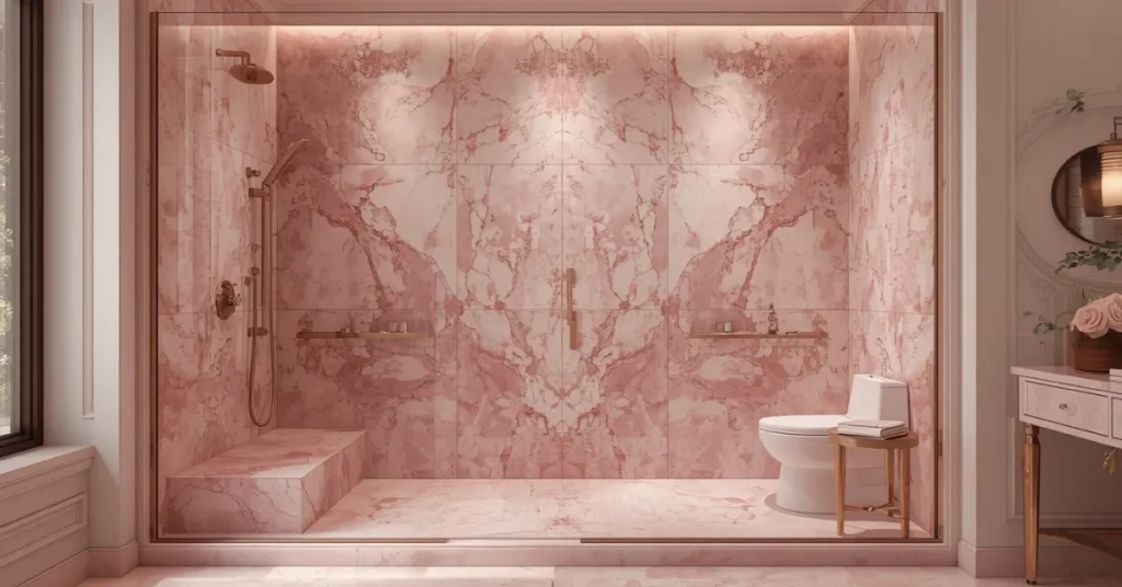 Splurge-Worthy Marble Slab Shower