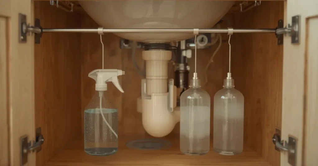 Tension Rod Shelf Under the Sink