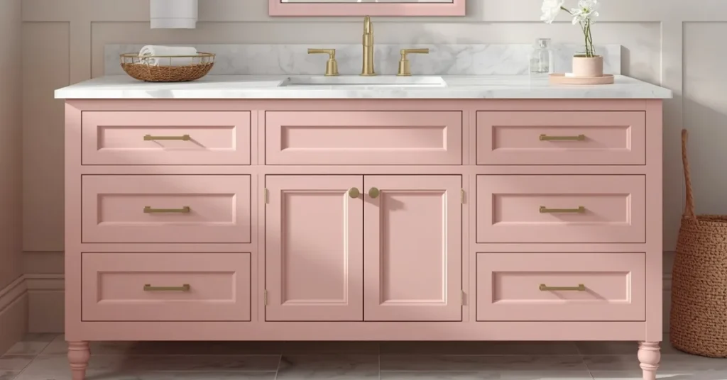 Timeless Classic Pink and Gold Vanity