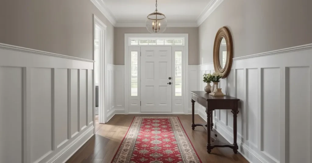 Traditional Entryway with Wainscoting
