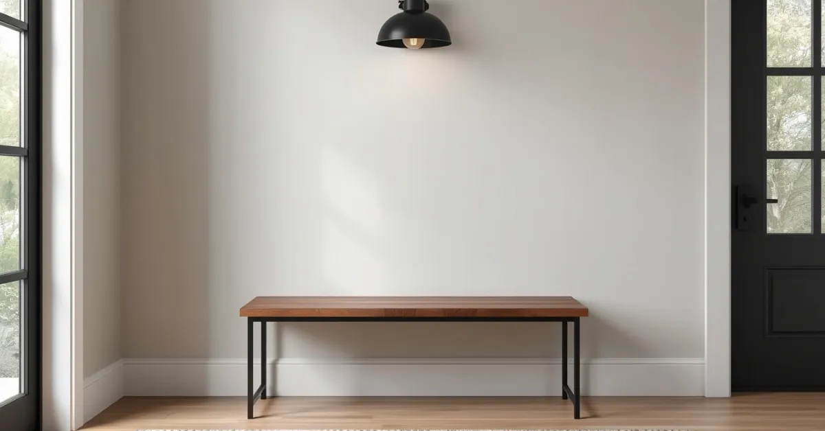 Two-Tone Bench Mixing Wood and Metal