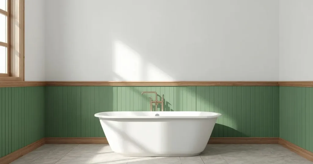 Two-Tone Green and White Walls
