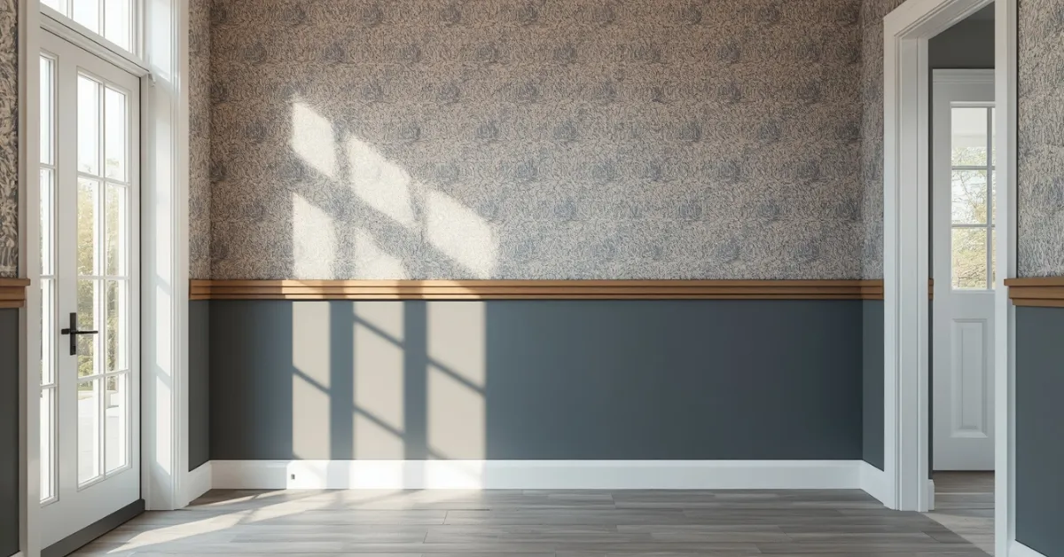 Two-Tone Wallpaper With a Painted Border