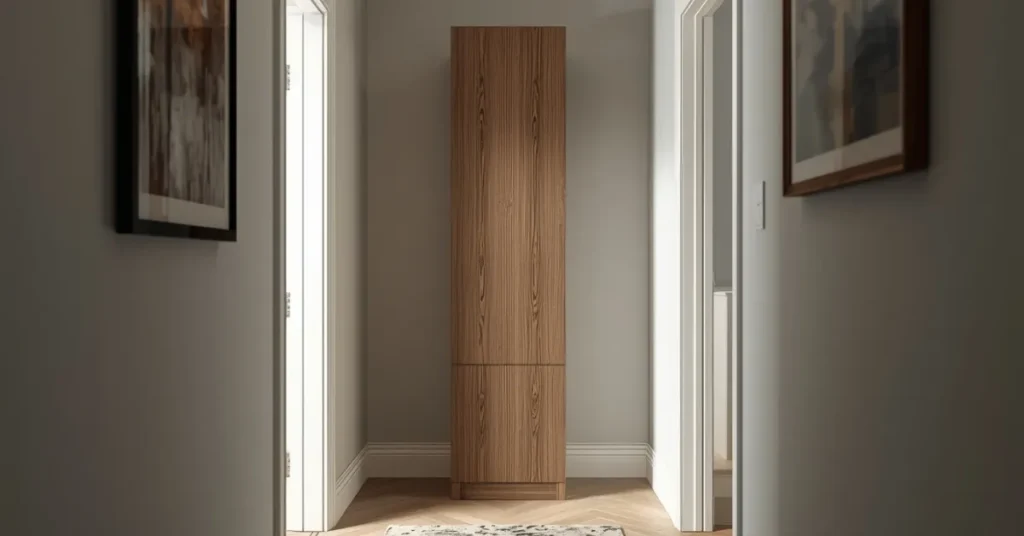 Vertical Slim-Line Shoe Cabinet for Narrow Hallways
