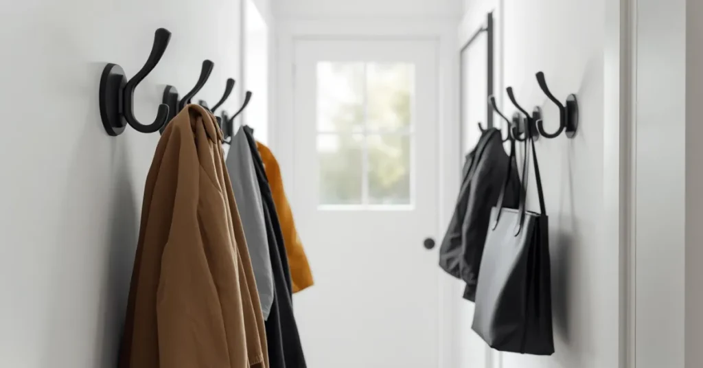 Vertical Wall Hooks to Save Floor Space