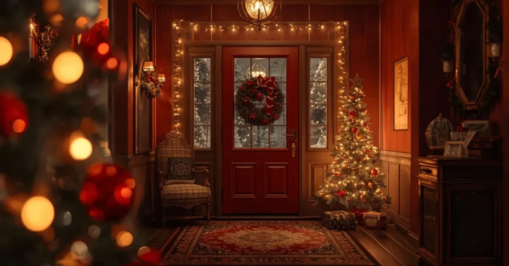 Vintage Christmas Entryway