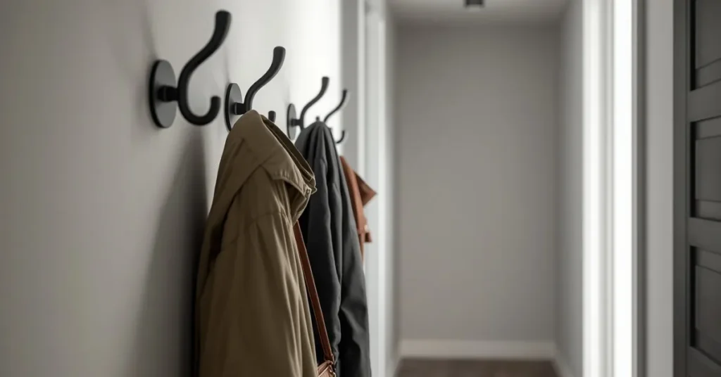 Wall-Mounted Hooks Instead of a Coat Rack