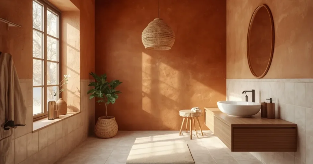 Warm Clay and Cream Bathroom