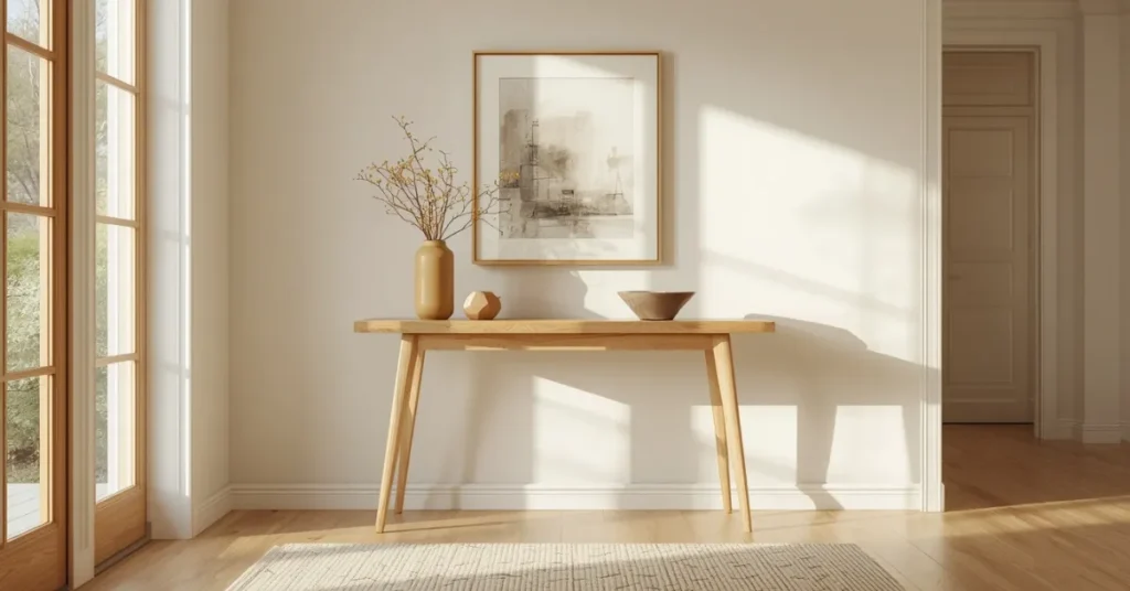 Warm Wood Console Table