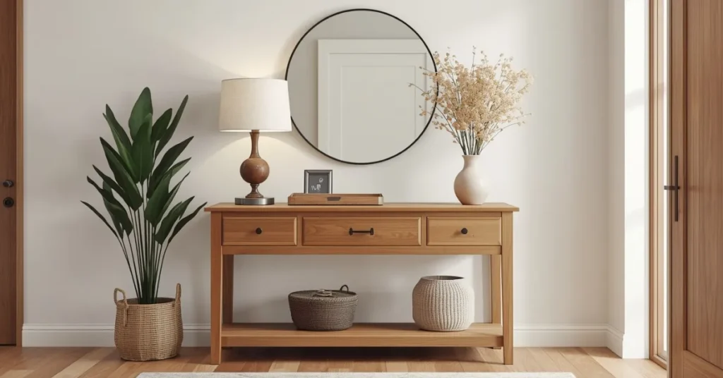 Warm Wood Console Table