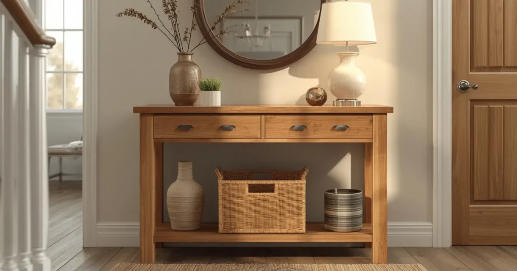 Warm Wood Console Table