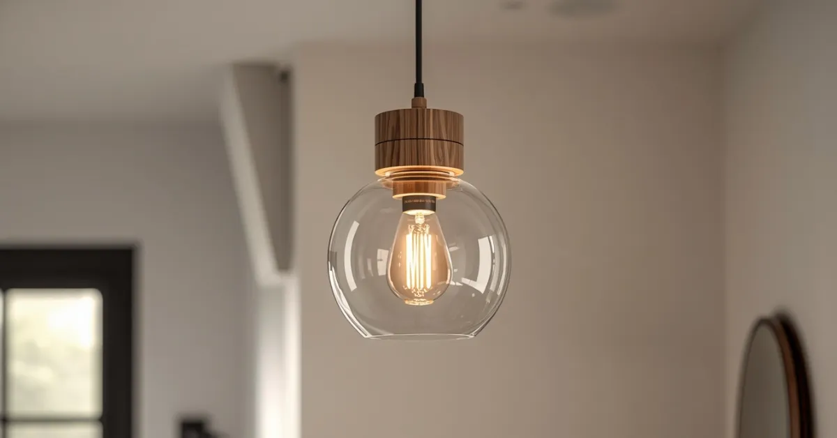 Wood and Glass Pendant