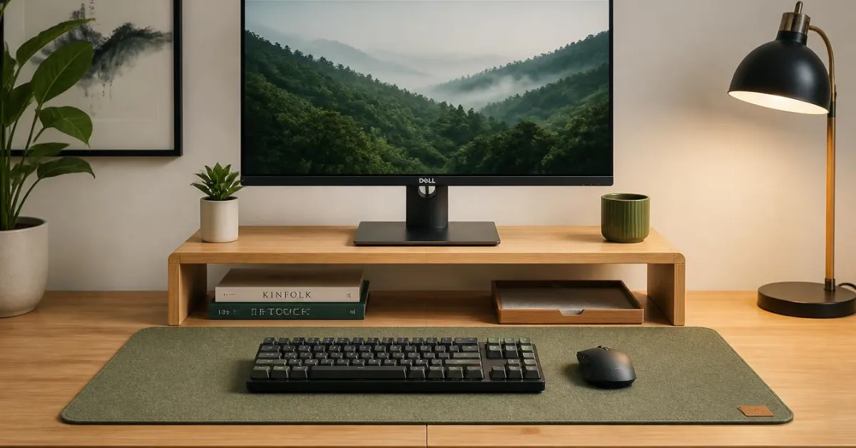 Add a Monitor Stand and Desk Mat