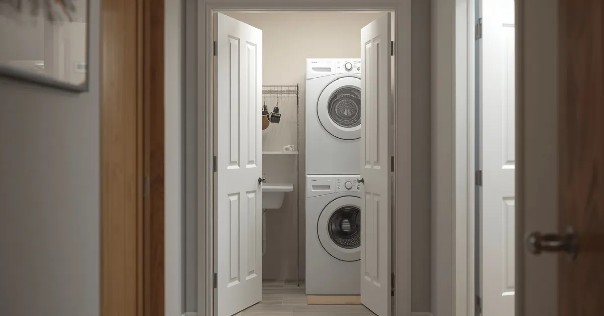 Hidden Laundry Room Behind Closet Doors
