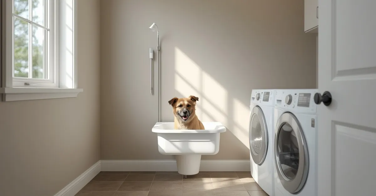 Laundry Room with a Dog Wash Station