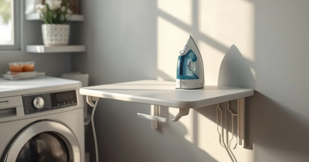 Laundry Room with a Fold-Down Ironing Table