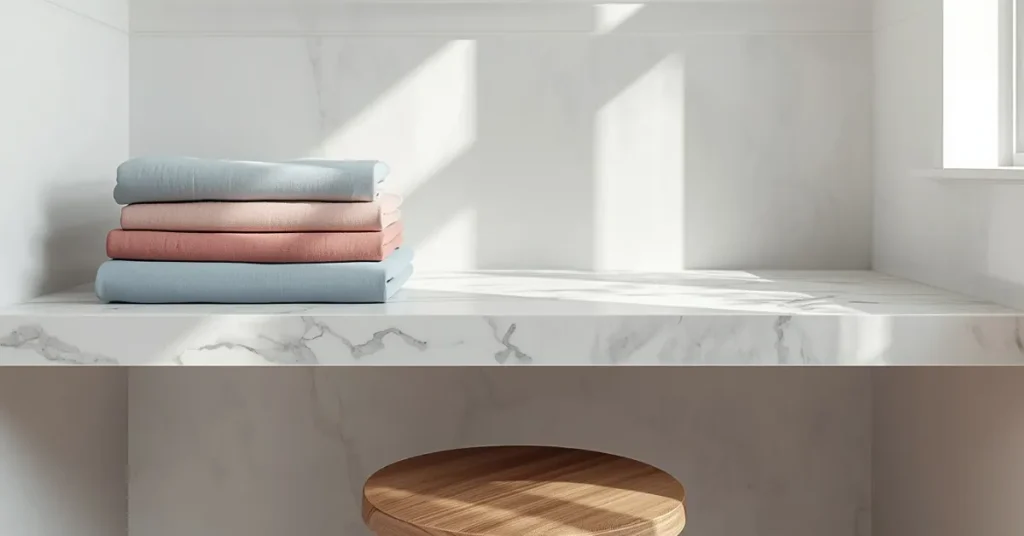 Marble-Look Countertop Folding Station