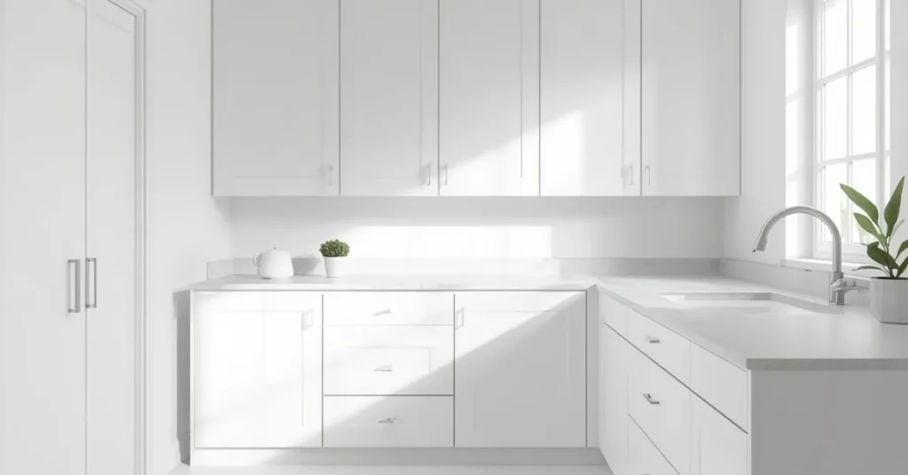Minimalist White Laundry Room