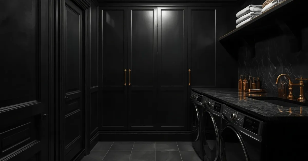 Moody Dark Laundry Room