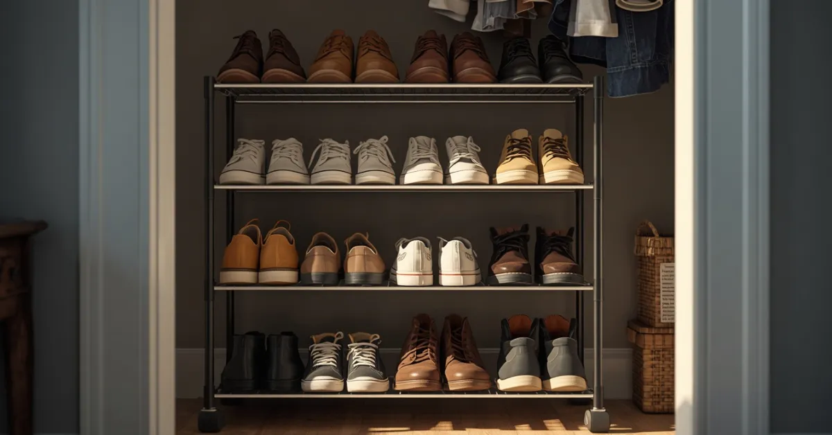 Rolling Shoe Rack for Small Closets